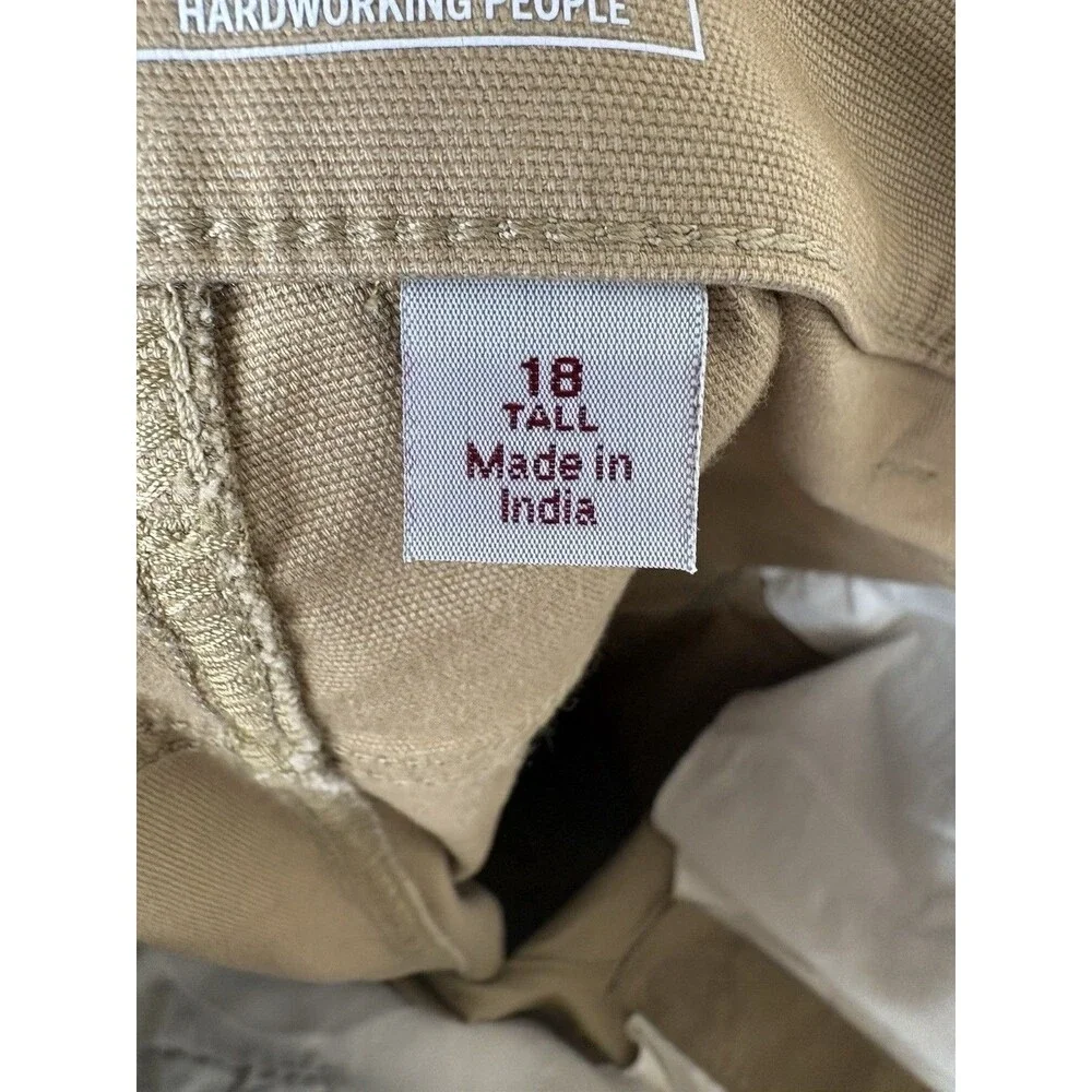 READ Carhartt Slim‎ Fit Tan Chino Utility Pant Women’s Size 18 Workwear